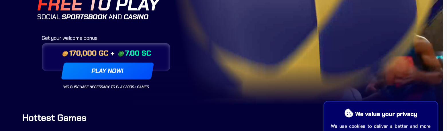 Sportzino's official homepage, showing its social sportsbook and casino welcome offer